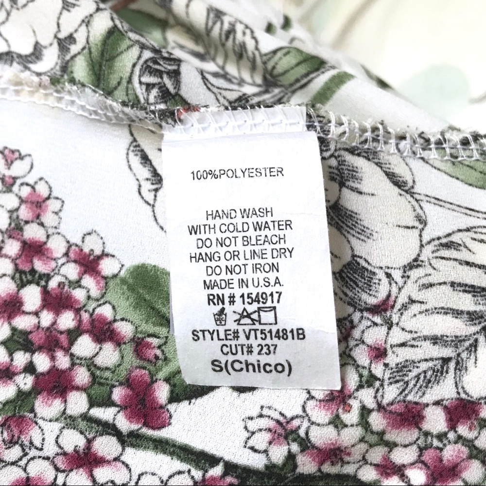 Vine & Love Garden Floral Boho Knotted Tie Blouse - Picture 8 of 12